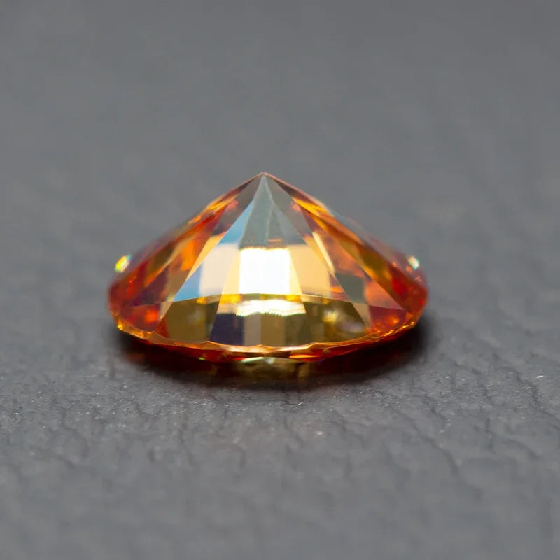 Loose Moissanite Stone. Orange Color. Oval Cut. 0.50 To 5.0 Carat.