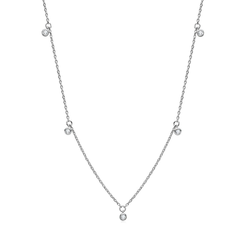Moissanite Necklaces. 2.5mm. 4mm. D VVS1. Gold Plated Silver.