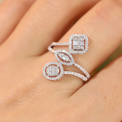 Luxury Jewelry - Real Diamond Ring 0.58ct - 18K White Gold.