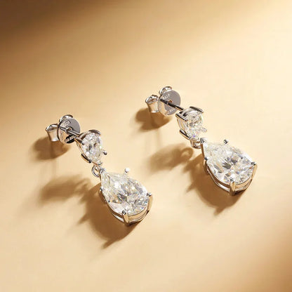 Luxury Pear-Cut 7.0 Carat Moissanite Earrings.