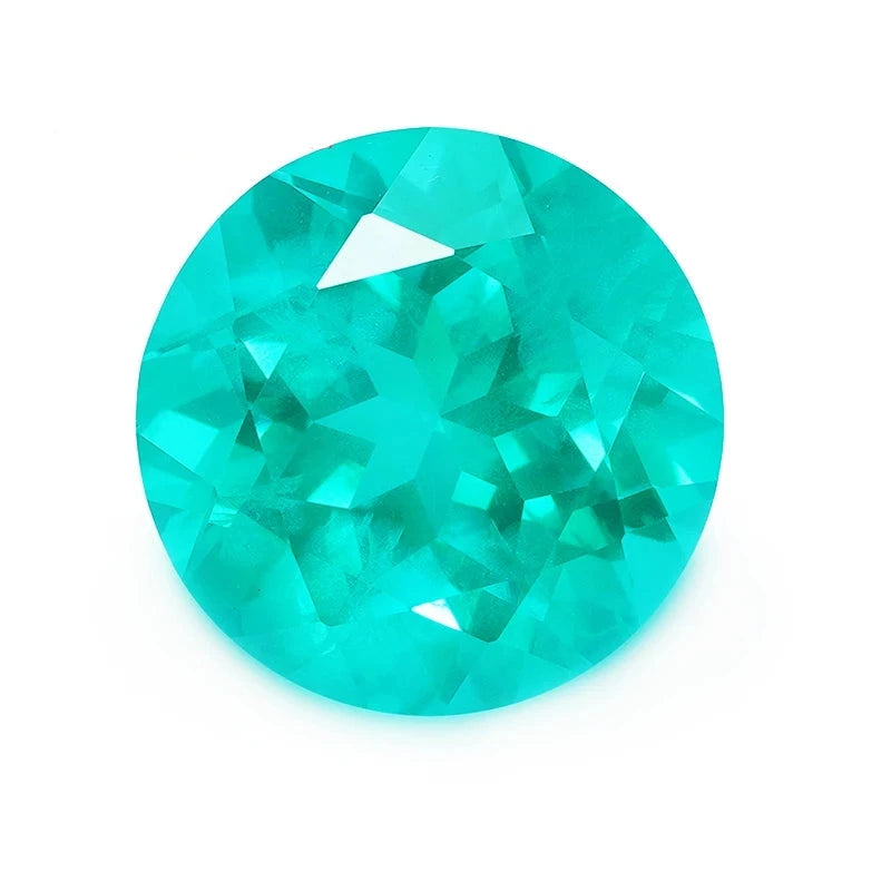 Round Shape Lab-Grown Garnet. Paraiba Tourmaline Color