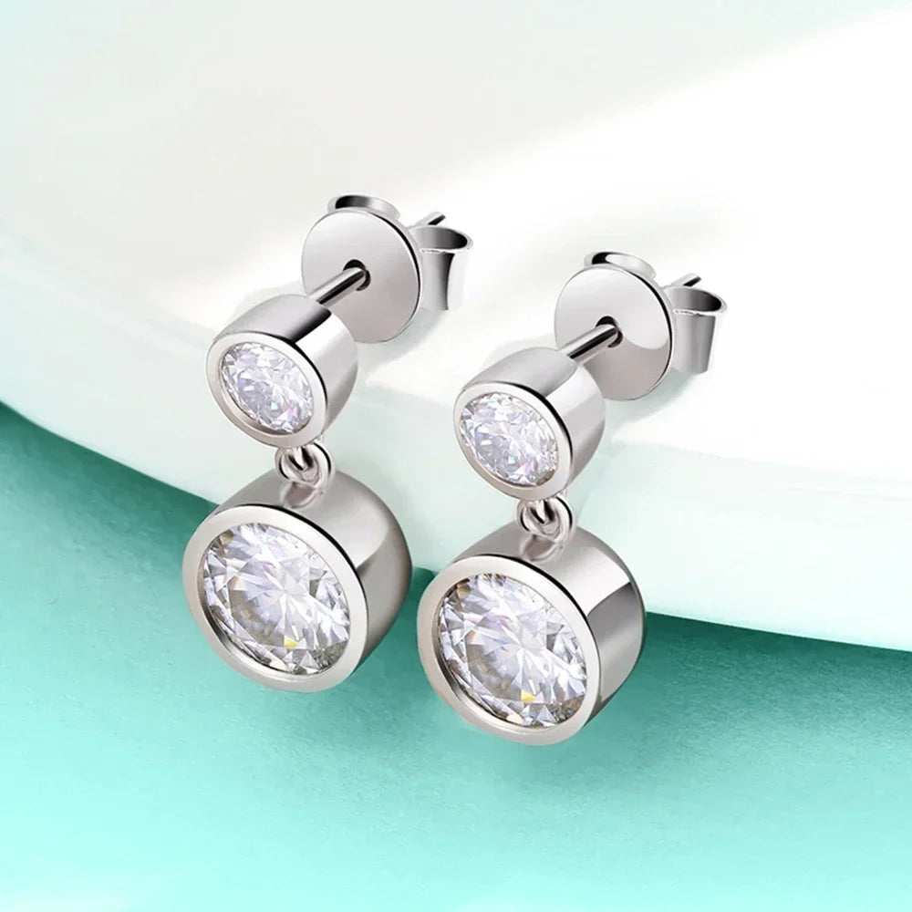 Stunning 2.6ct Moissanite Bubble Dangle Earrings for Women.
