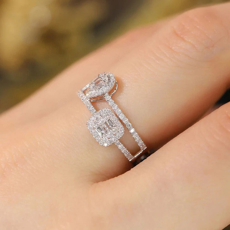 Luxury Diamond Ring - 0.45ct. Irregular Line Ring.