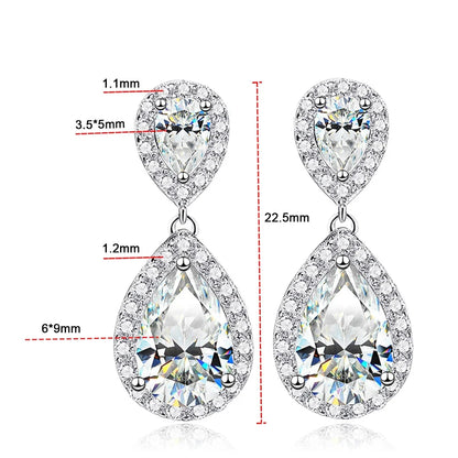 Women's D Color 4.17 Carat Moissanite Pear Cut Earrings