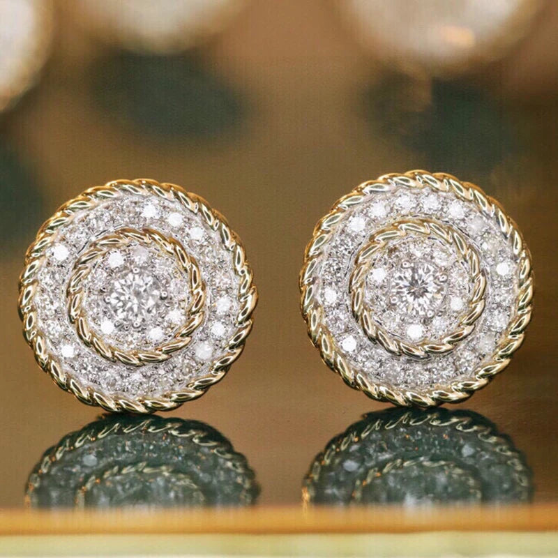 18K Yellow Gold Diamond Stud Earrings 0.56ct.