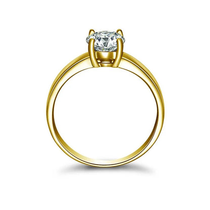 Moissanite Diamond Engagement Gold Rings. 1.0 Carat D VVS1.