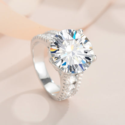 Luxury 10.0-Carat, Full Moissanite Engagement Rings. D VVS1.