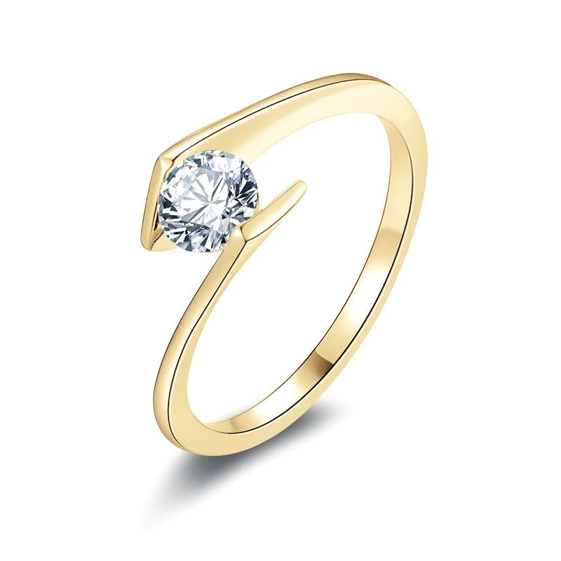 Moissanite Engagement Ring 0.50ct - 10K Yellow Gold.