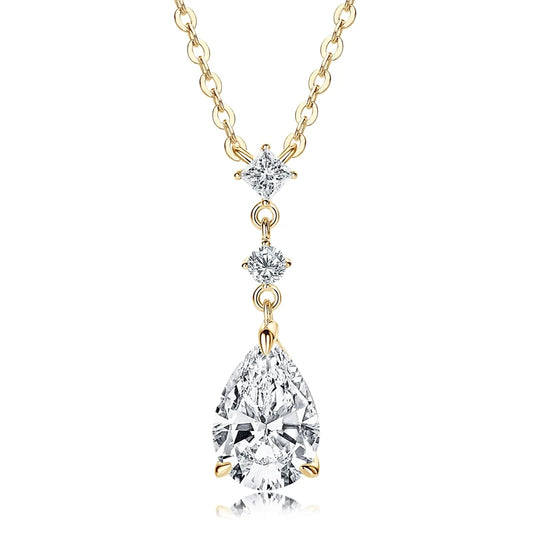 Luxury 2.0ct Moissanite Pear Shape Pendant Necklace.