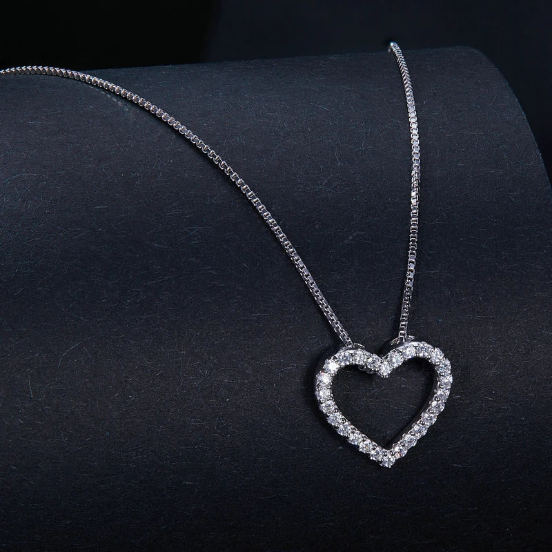 Heart Shape Moissanite Pendant Necklaces.