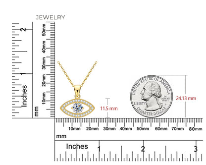 Eye Shaped, Moissanite Pendant Necklaces. 1.0 Carat. D VVS1. Certified.