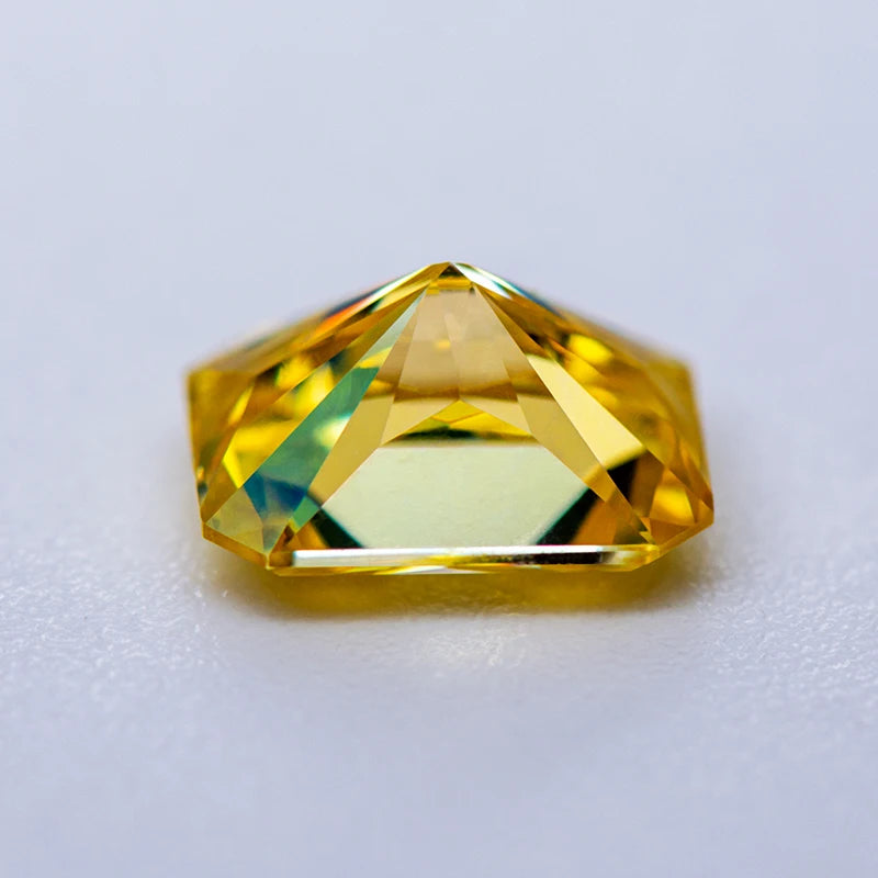 Loose Moissanite. Lemon Yellow Blue Color. Radiant Cut. 0.50 To 5.0 Carat.