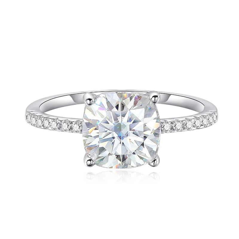 Cushion Moissanite Engagement Rings for Women. 1.0 To 3.0 Carat.