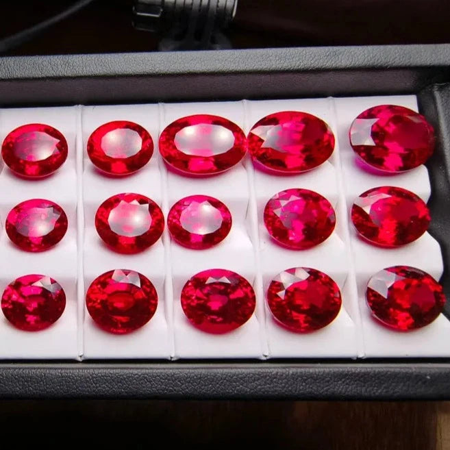 Loose Ruby. Oval Shape. 0.20 To 17.0 Carat. VVS1. Lab-Grown Ruby.