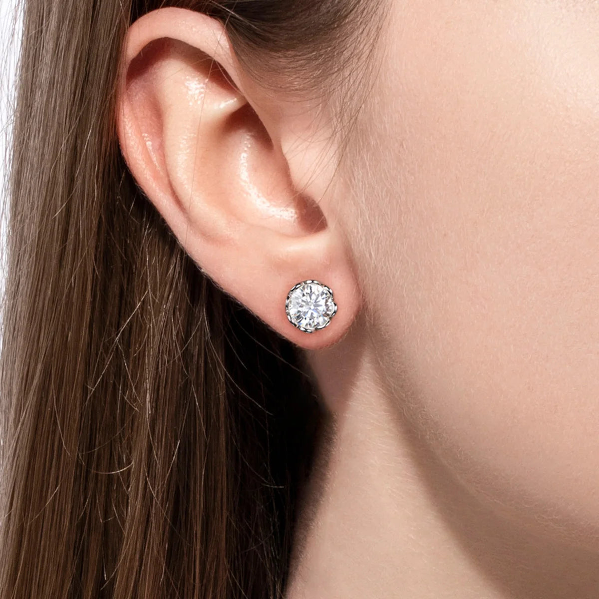 Elegant Moissanite Diamond Earrings - Total  Carat 2.0ct To 6.0ct.