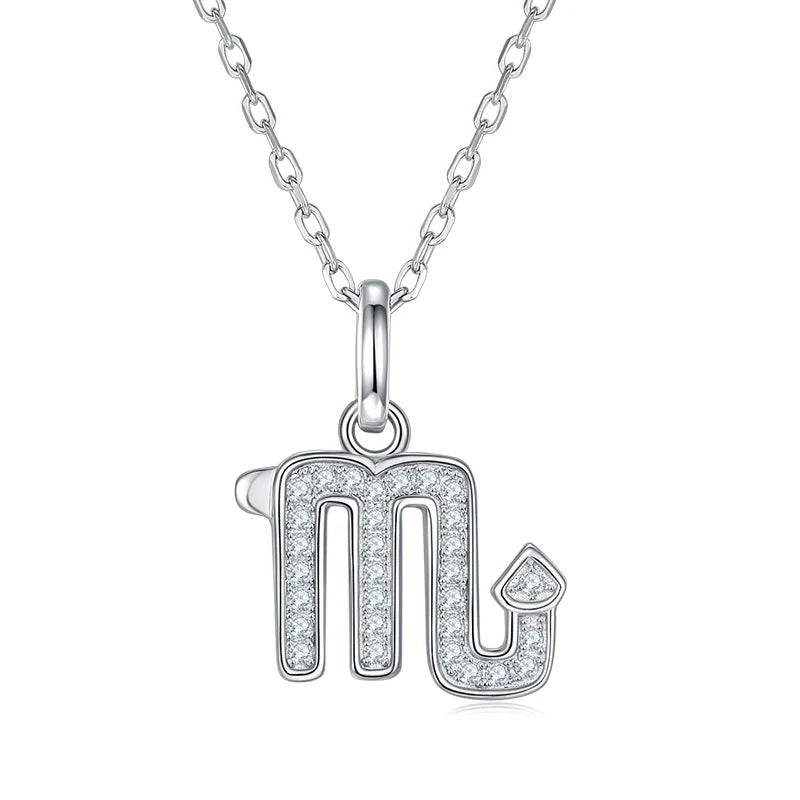 Elegant Zodiac Necklace with D Color VVS1 Moissanite Pendant
