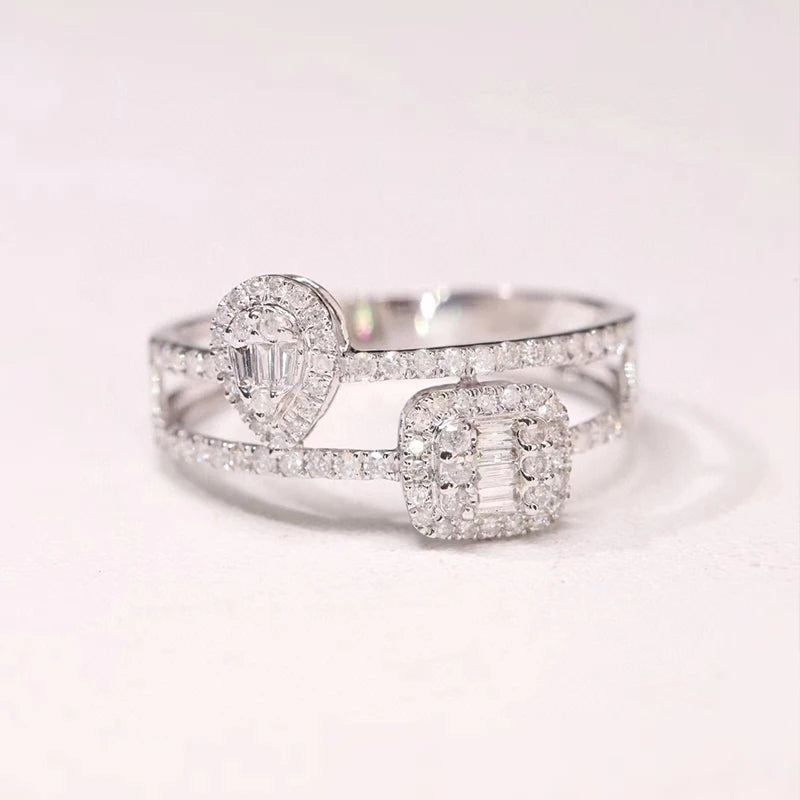 Luxury Diamond Ring - 0.45ct. Irregular Line Ring.