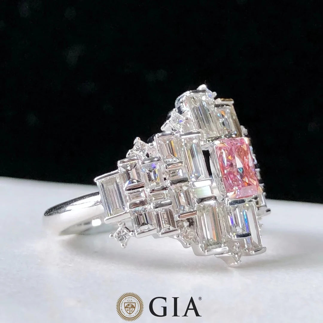 Fancy Light Purplish Pink Diamond Engagement Rings.