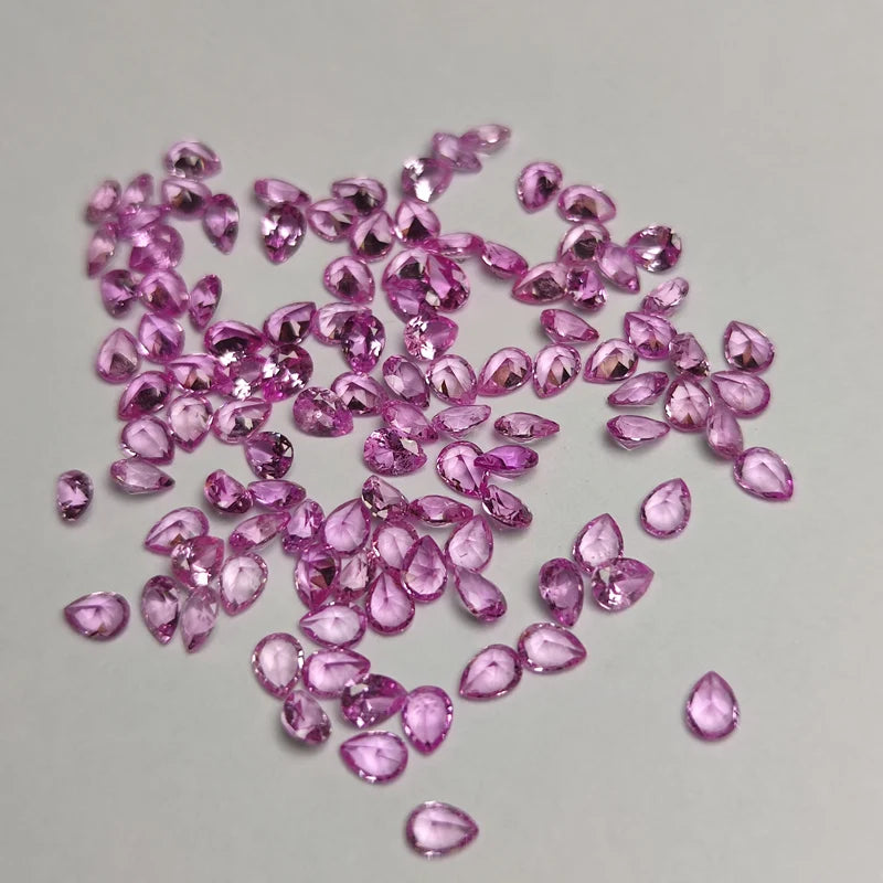 Natural Pink Sapphire Pear Shaped. Loose Gemstones.