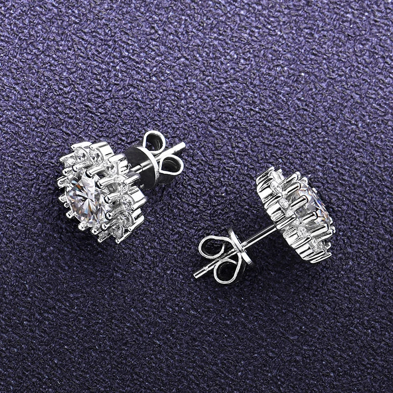 Certified Moissanite Stud Earrings. 1.0 - 2.0 Carat. D VVS1.