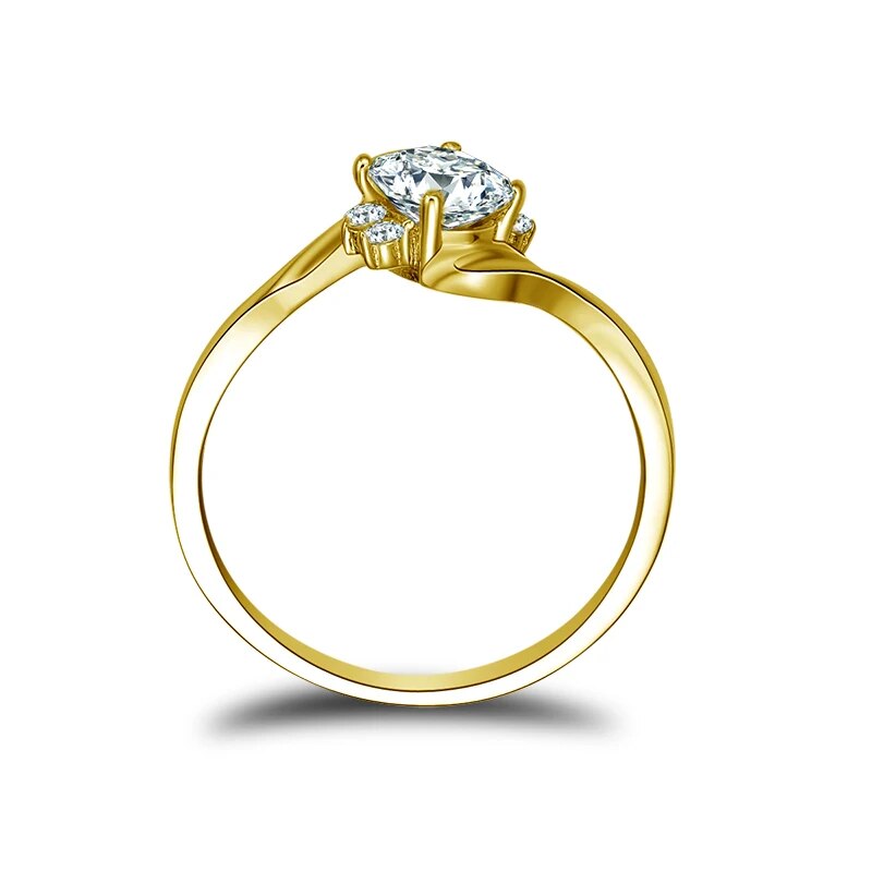 Gold Engagement Rings. 0.50 Carat Oval Shaped Moissanite. D VVS1.