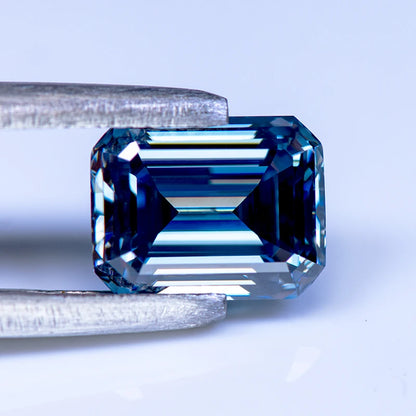 Buy Loose Moissanite. Royal Blue Color. Emerald Cut. 1.0 To 5.0 Carat.