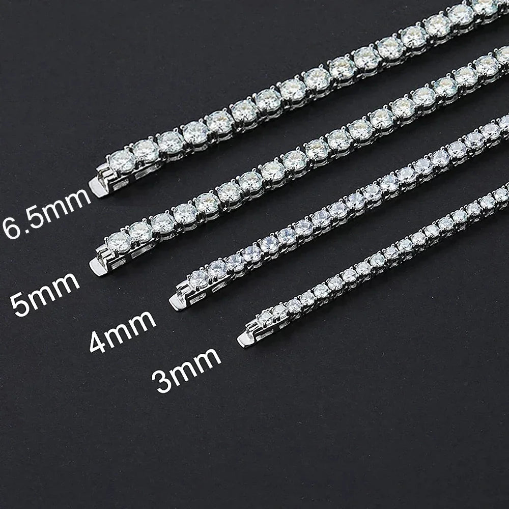 Moissanite Diamond Tennis Bracelets. Red White and Black White Color.