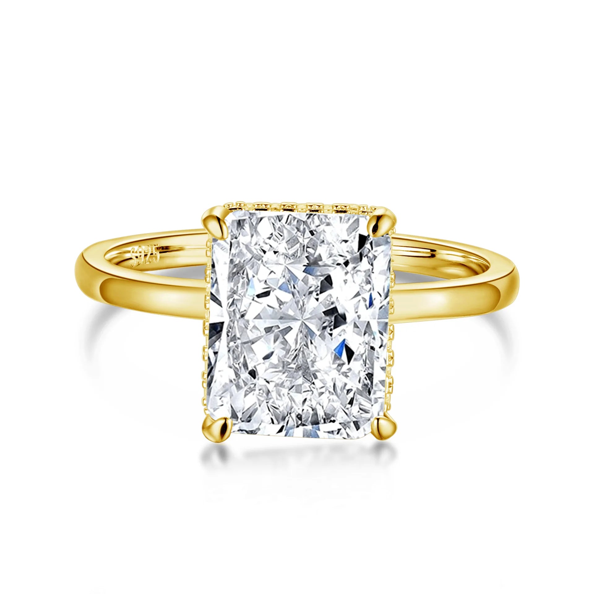 Buy Online Moissanite Engagement Rings. 4.0 Carat. D VVS1. Radiant Cut.