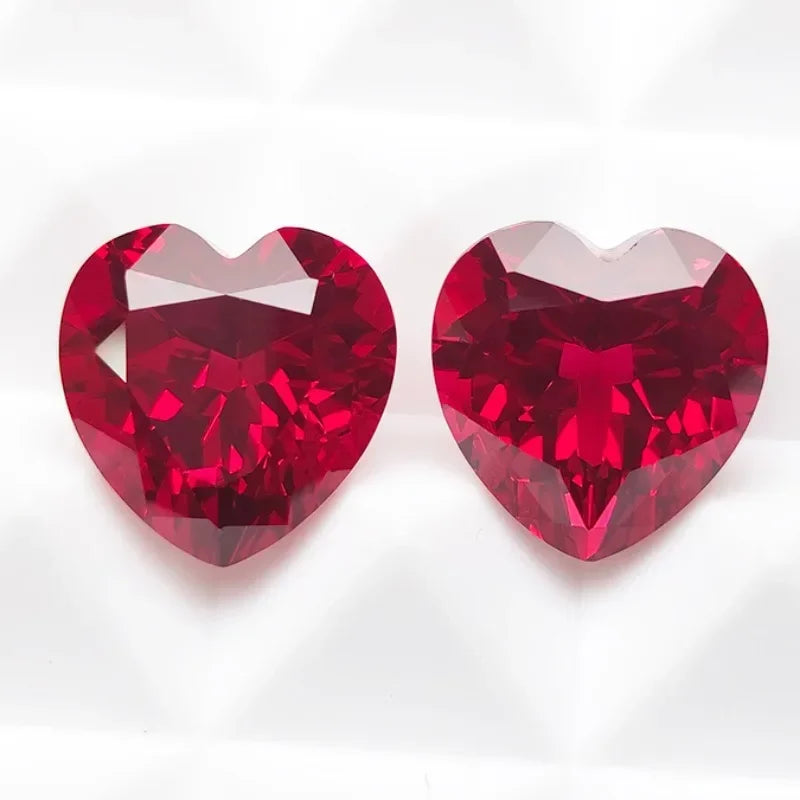 Loose Ruby. Heart Shape. 0.35 To 7.85 Carat. VVS1. Lab-Grown Ruby.