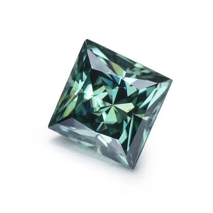 Loose Moissanite. Yellow Green Color. Princess Cut. 1.0 To 5.0 Carat.