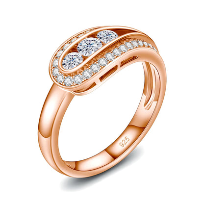 Elegant Moissanite Rings For Women. 18K Gold Plated Silver.