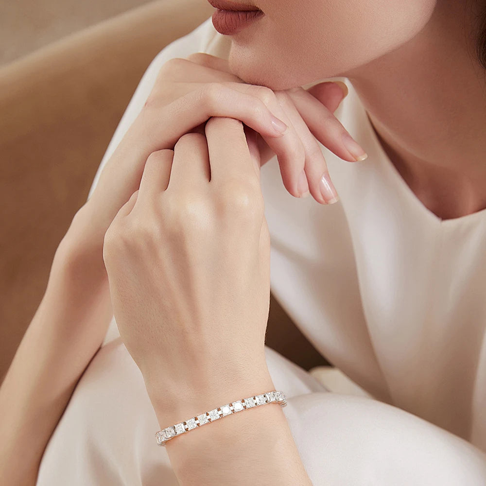 Princess Cut Moissanite Tennis Bracelet | Riviera Style.
