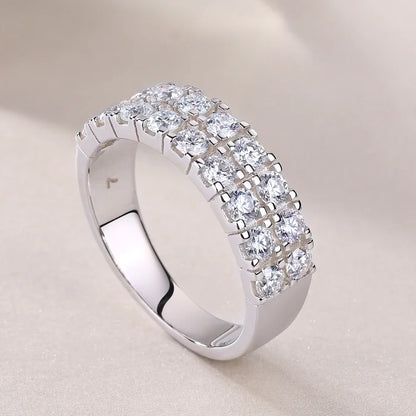 Shop Moissanite Diamond Rings. D VVS1. 18K Gold Plated Silver.