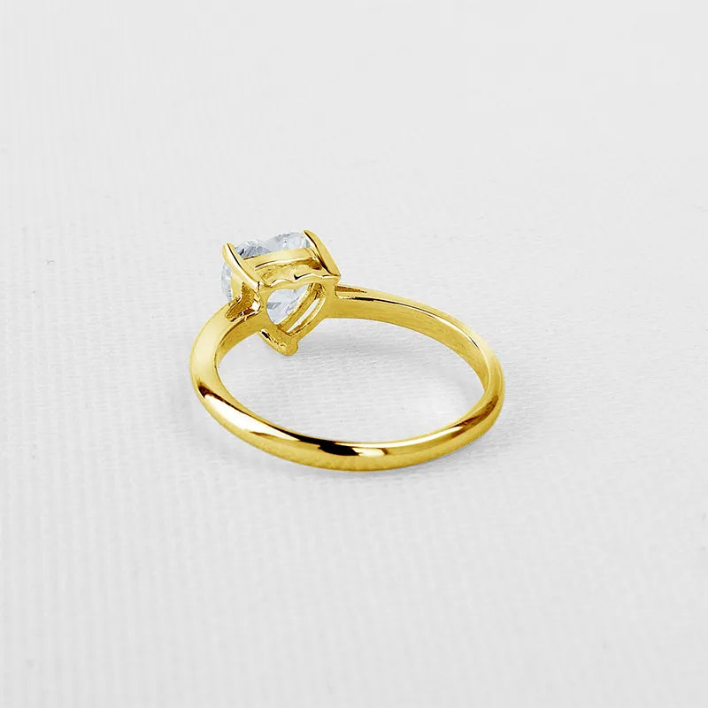 Heart-Shaped Moissanite Engagement Gold Rings. 10K Gold. 1.20 Carat.