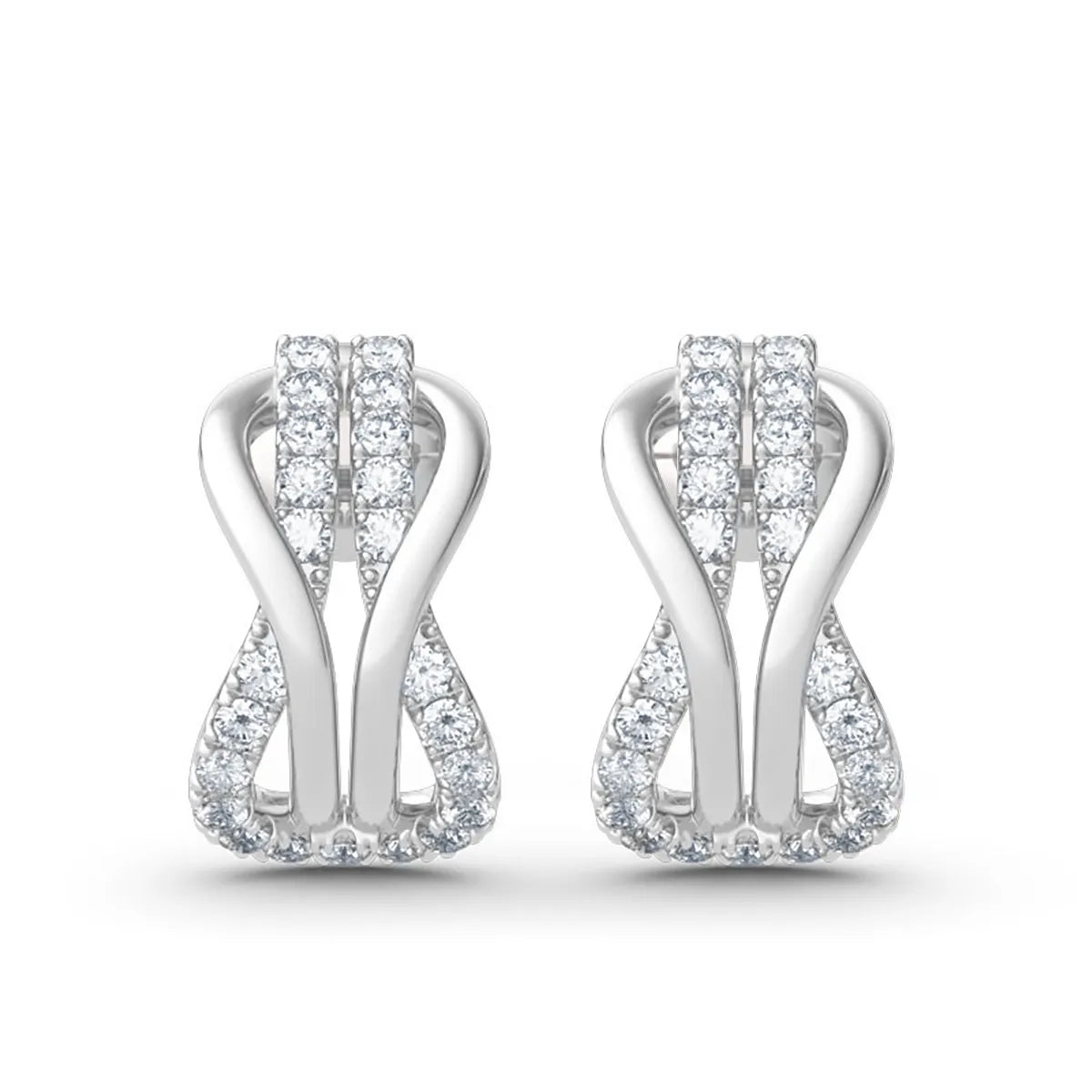 Shop Elegant Moissanite Earrings. 18K Gold Plated Silver.