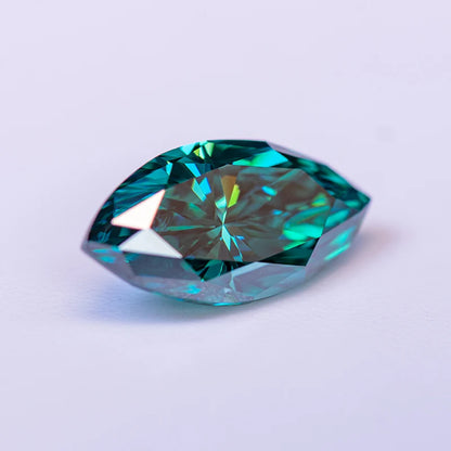 Loose Moissanite. Marquise Cut. Emerald Green Color. 1.0 To 3.0 Carat.