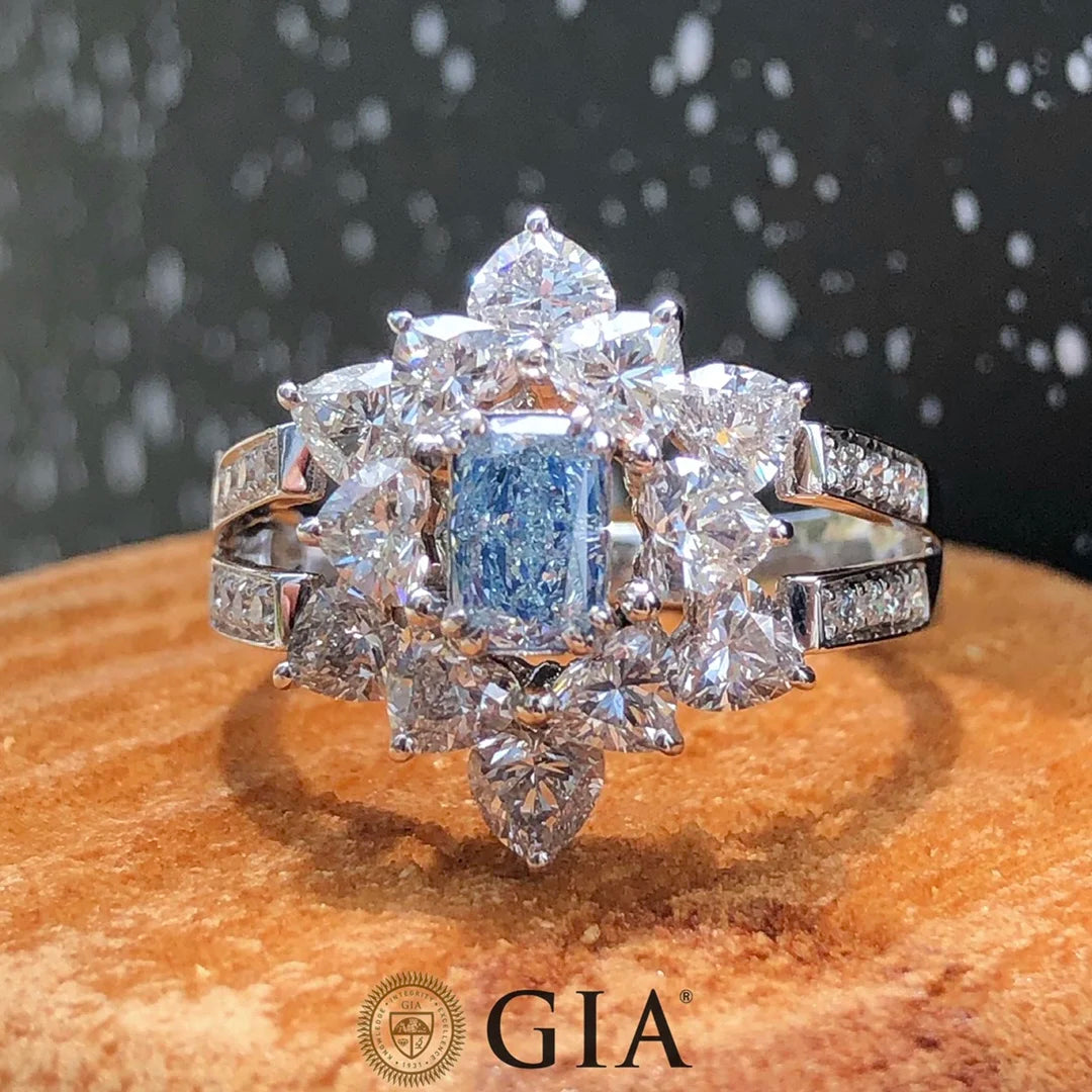 Natural Light Blue Diamond Engagement Rings.