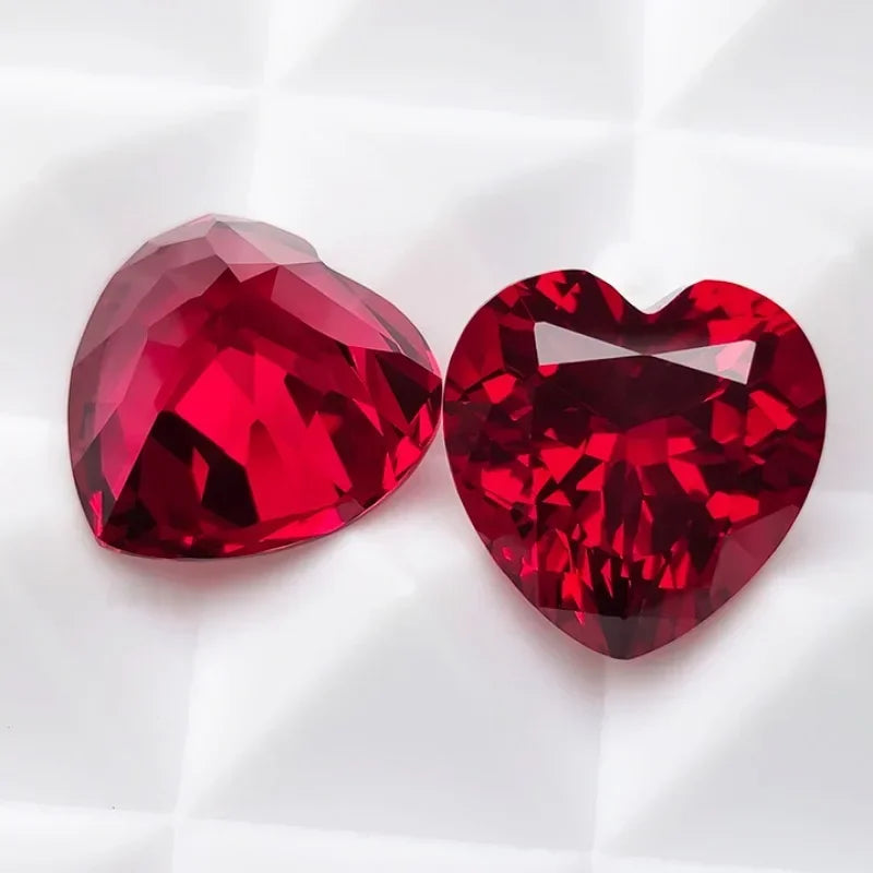 Loose Ruby. Heart Shape. 0.35 To 7.85 Carat. VVS1. Lab-Grown Ruby.