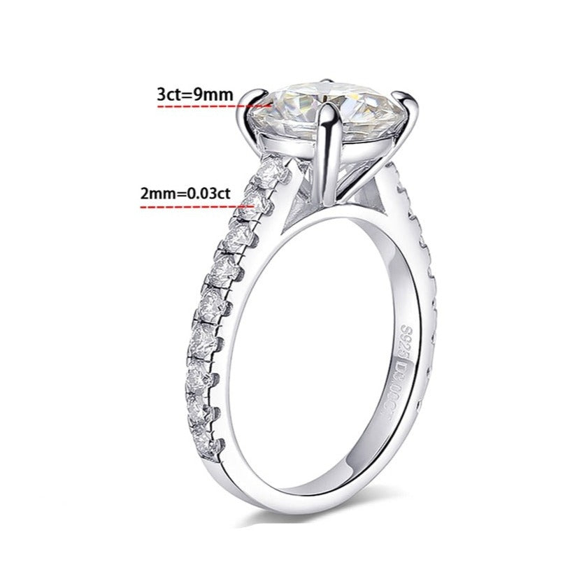 Luxury Moissanite Engagement Rings. All Moissanite. 3.50 Carat. D VVS1.