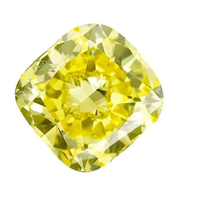Loose Diamond. Vivid Yellow Color. 1.0 Carat. Cushion Cut. HPHT Diamond.