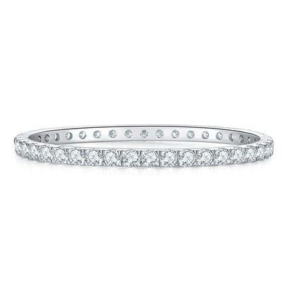 Moissanite Bangles 18K White Gold Plated Silver Bracelets