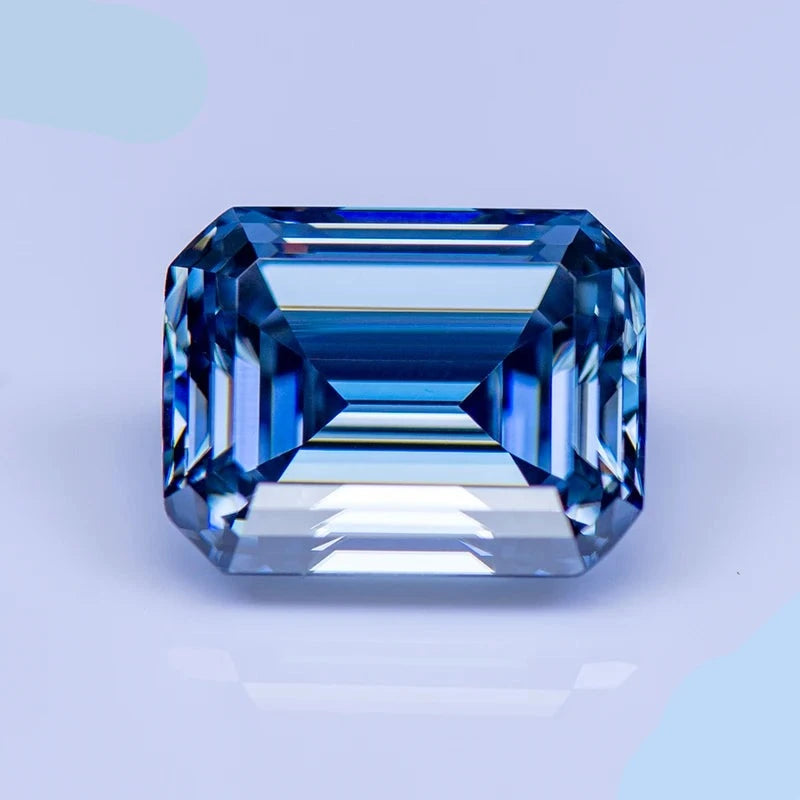 Buy Loose Moissanite. Royal Blue Color. Emerald Cut. 1.0 To 5.0 Carat.