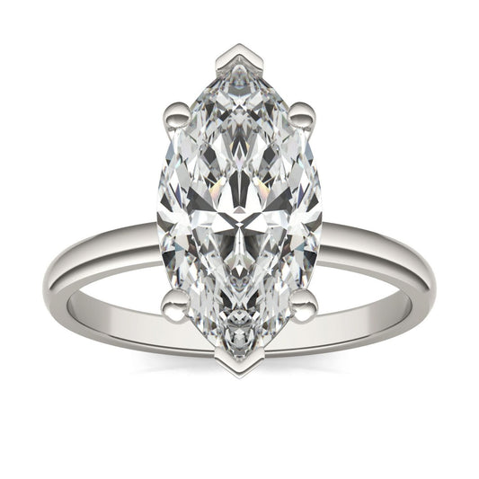 Marquise-Cut. Elegant Moissanite Engagement Rings. 3.0 Carat D VVS1. Certified.