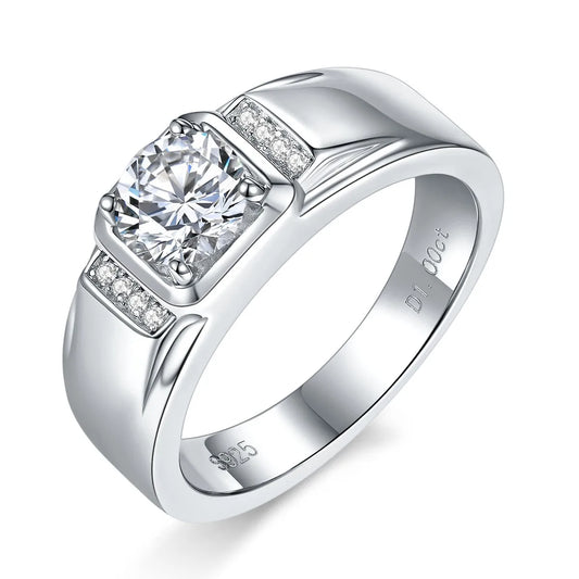 Elegant 1.0 Carat Moissanite Ring for Men.