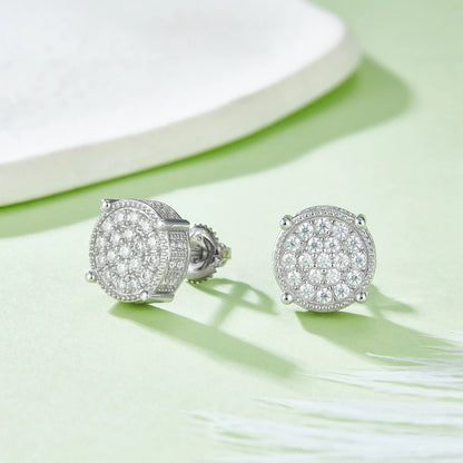 Iced Out Moissanite Diamond Stud Earrings.