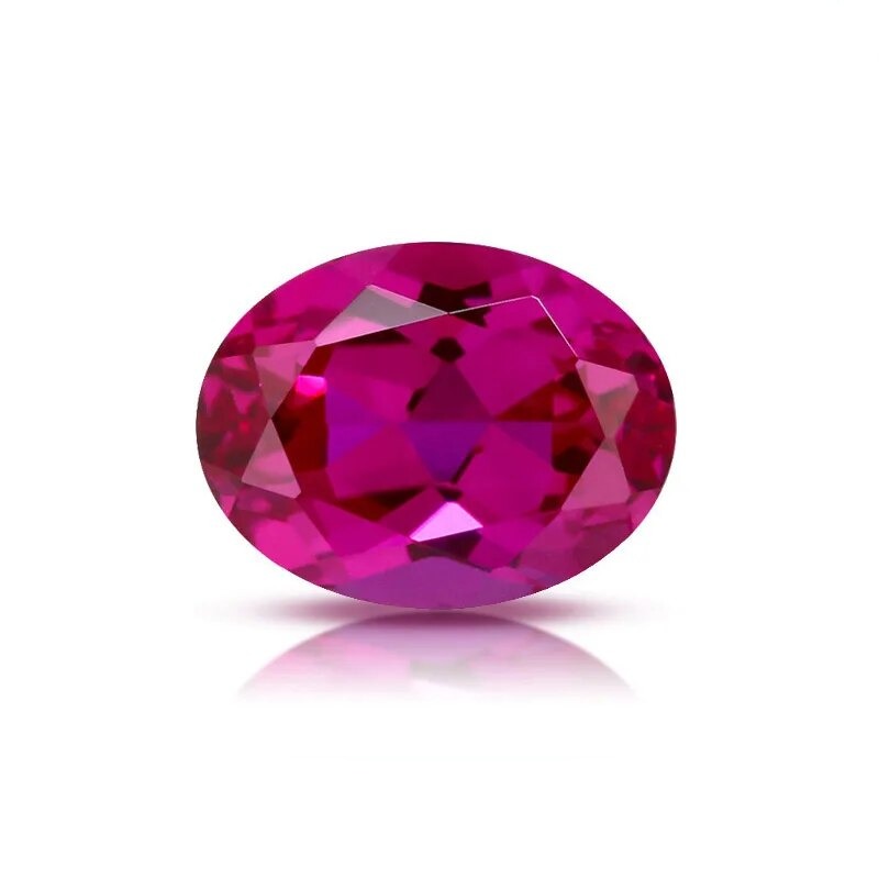 Lab-Grown Ruby. Tourmaline Red Color. 0.60 to 7.25 Carat.