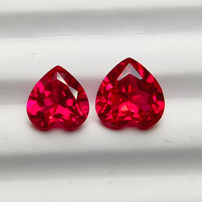 Loose Ruby. Heart Shape. 0.35 To 7.85 Carat. VVS1. Lab-Grown Ruby.