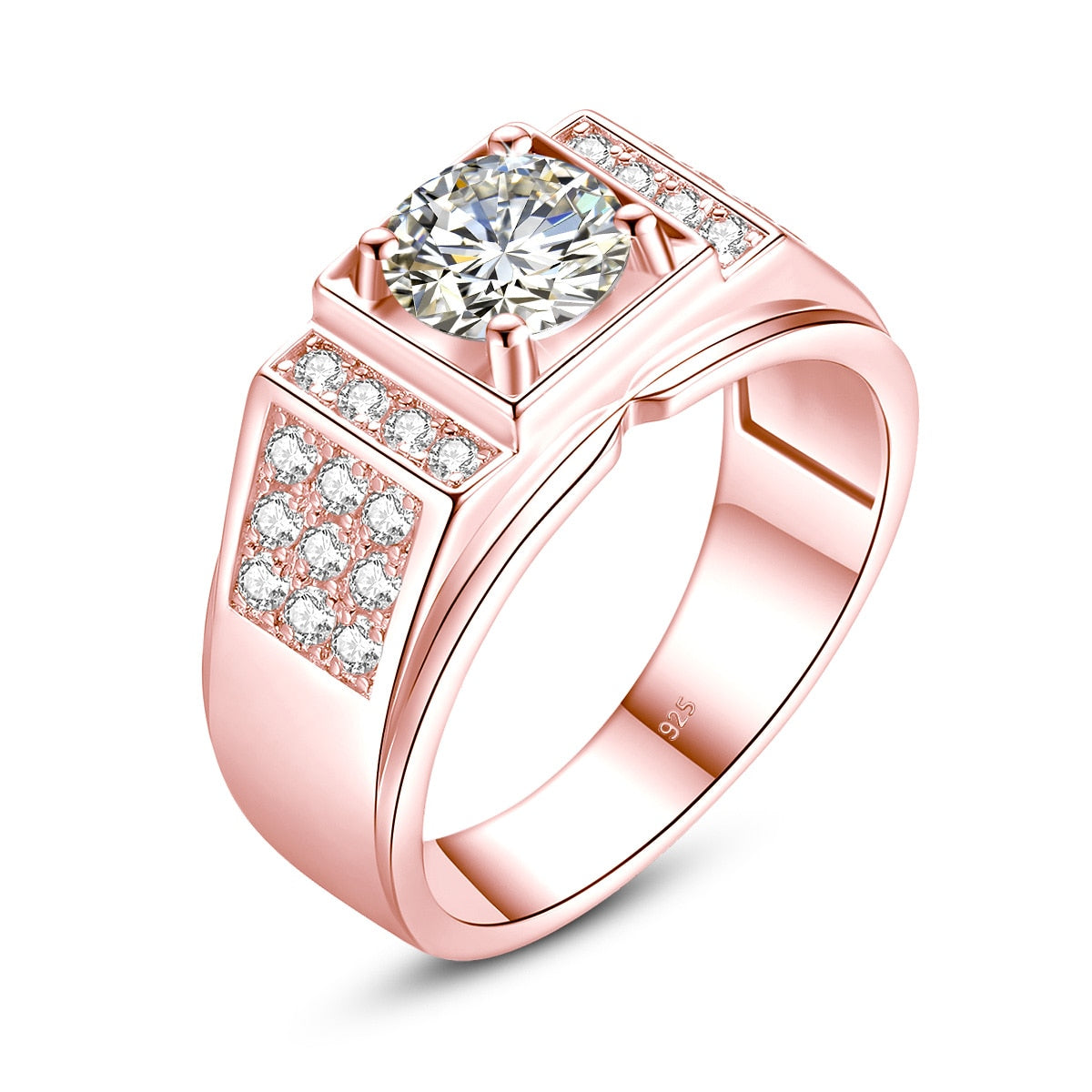 Elegant Moissanite Rings for Men. 1.0 Carat D VVS1.