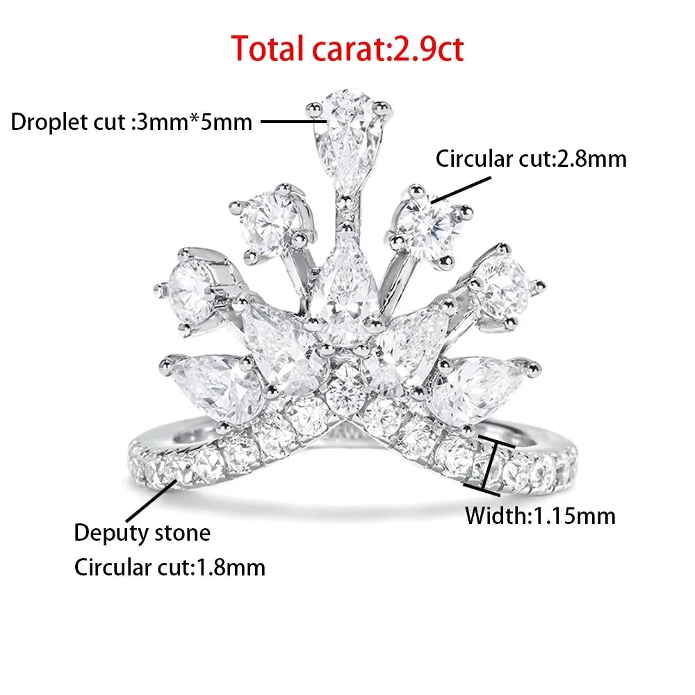 Luxury Full Moissanite Rings for Women - Elegant Design