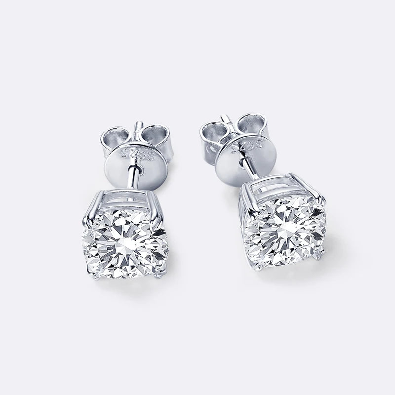 Cushion Cut Moissanite Diamond Stud Earrings - Total 3.0 Carat.
